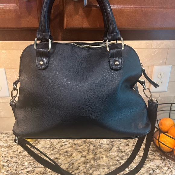 Christian Siriano Black Structured Leather Satchel - Picture 2 of 10